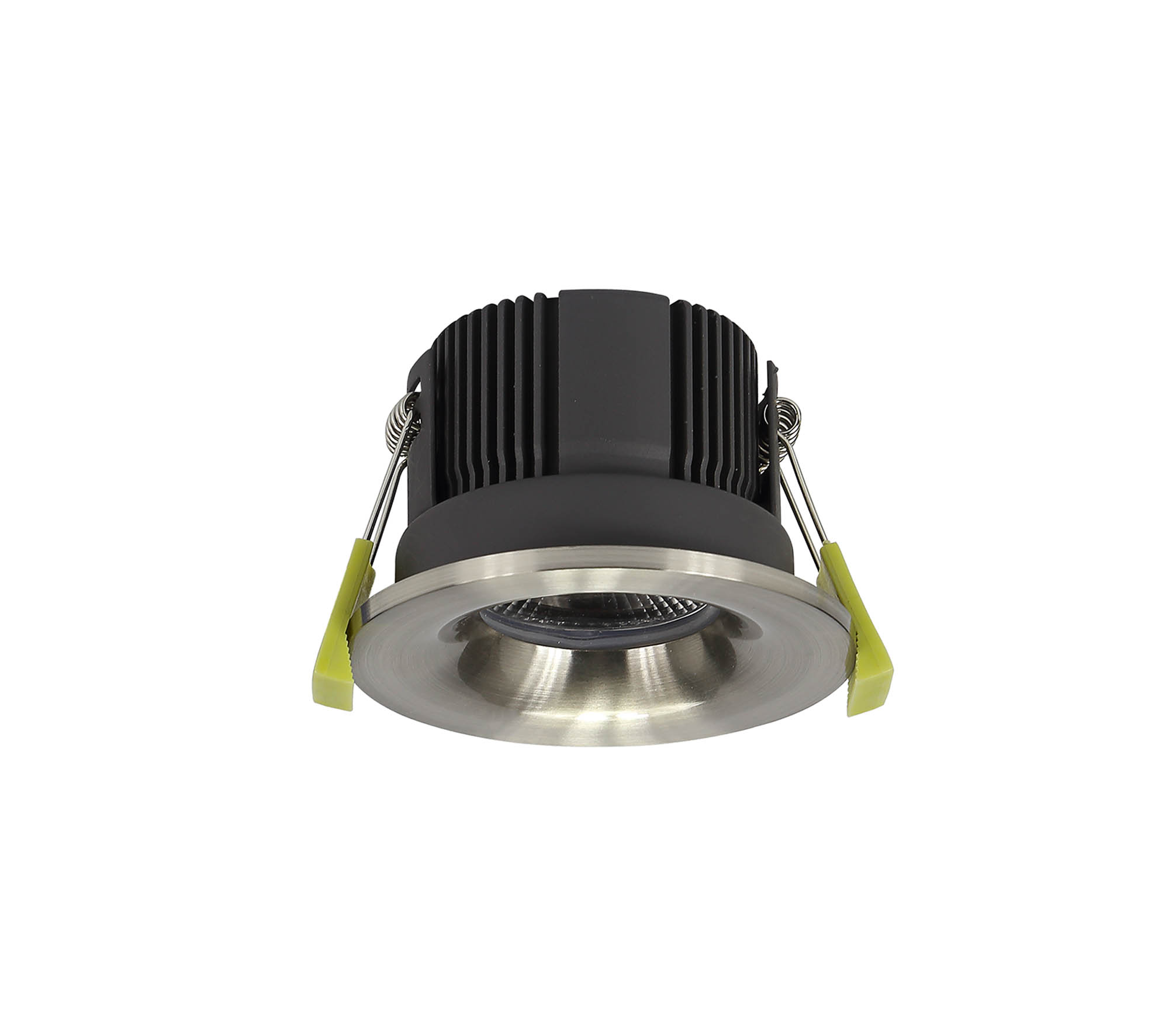 DM200684  Beck 11 FR, 11W, IP65 Satin Nickel LED Recessed Curved Fire Rated Downlight, Cut Out 68mm, 2700K, PLUG IN DRIVER INCLUDED, 3yrs Warranty